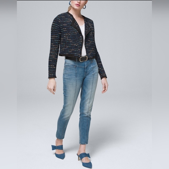 White House Black Market Denim - WHBM Extra High-Rise Jeans w Seam Detail Size 12